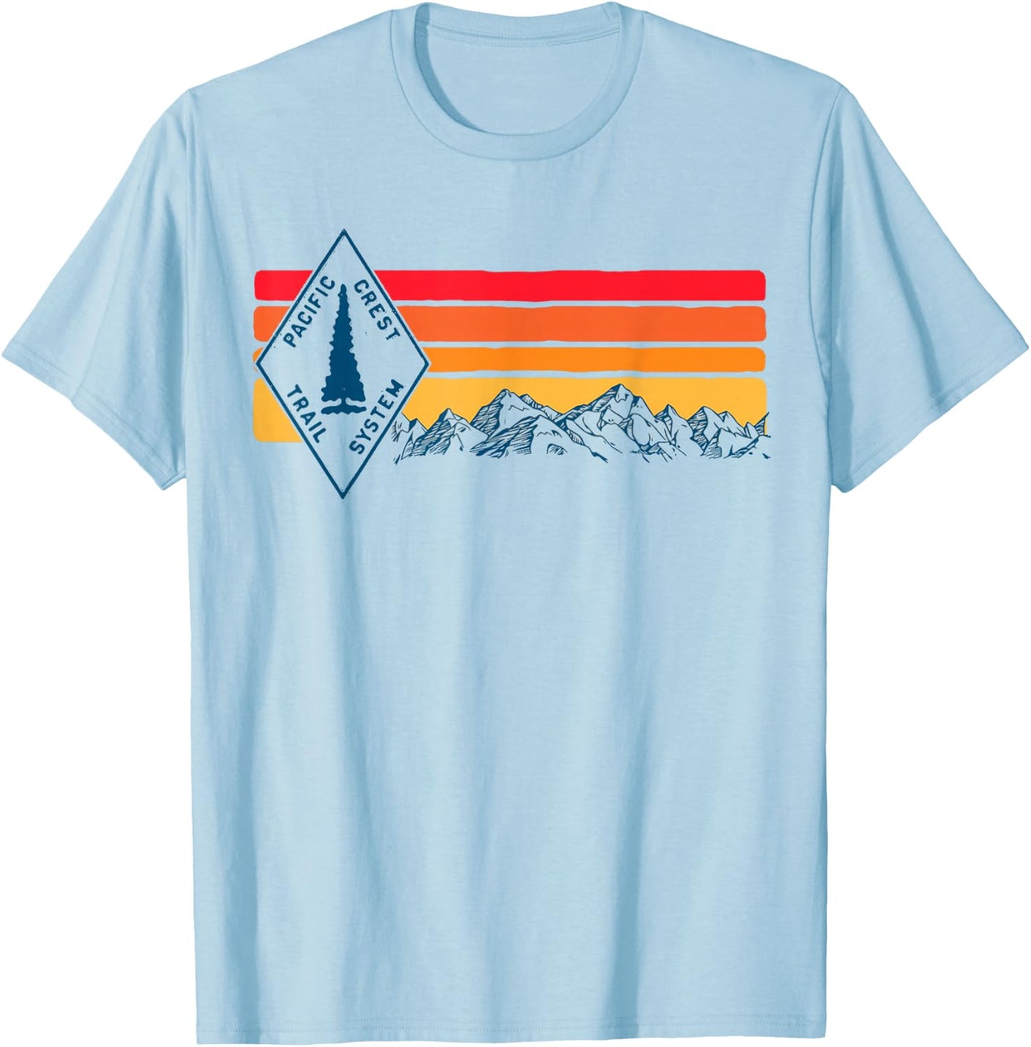 Vintage Pacific Crest Trail Marker Sign Retro Hiking in T-Shirt - T-Shirt | Light Blue