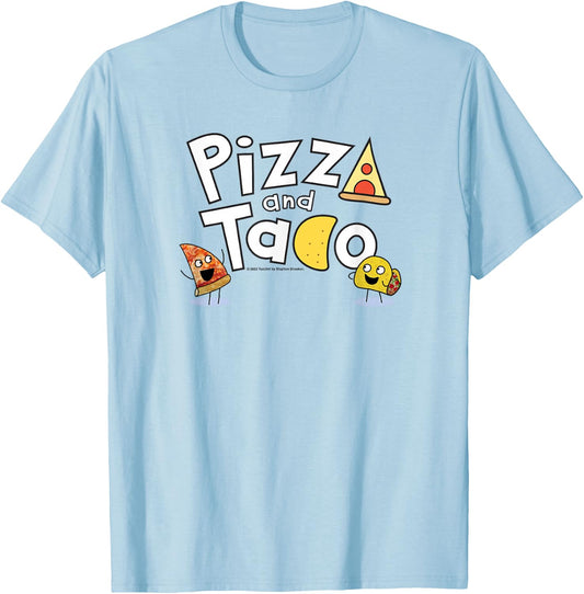 Pizza and Taco Logo T-Shirt - T-Shirt | Light Blue