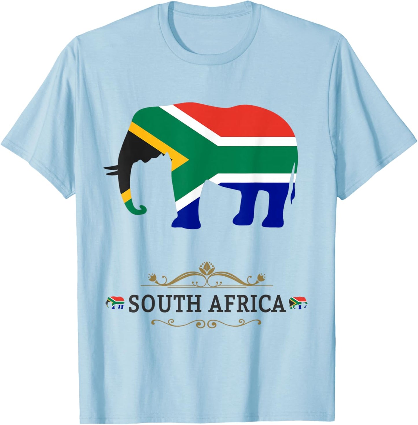 Elephant South Africa Outfit Ideas Kids & South African Flag T-Shirt - T-Shirt | Light Blue