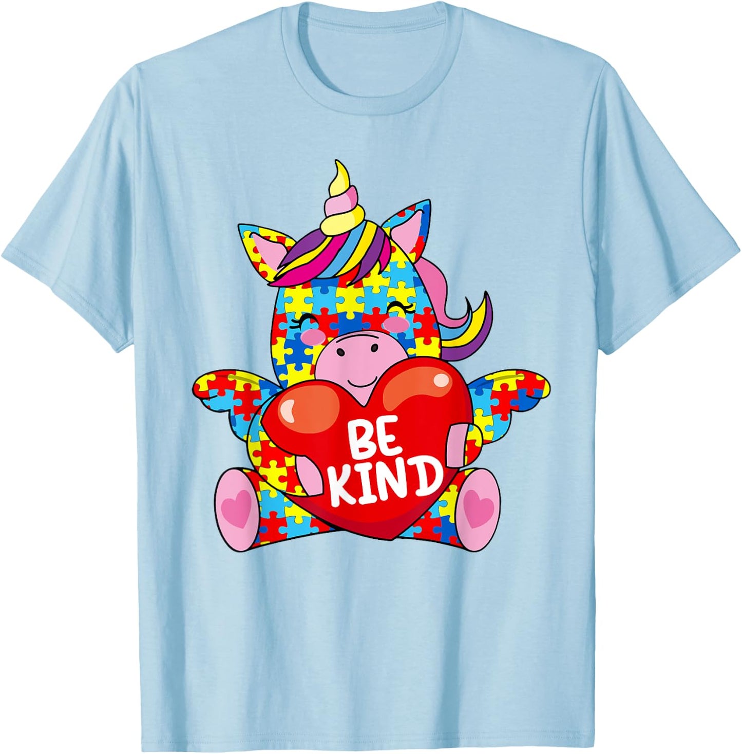 Be Kind Shirt Autism Awareness Gift Kid Girl Toddler Unicorn T-Shirt - T-Shirt | Light Blue