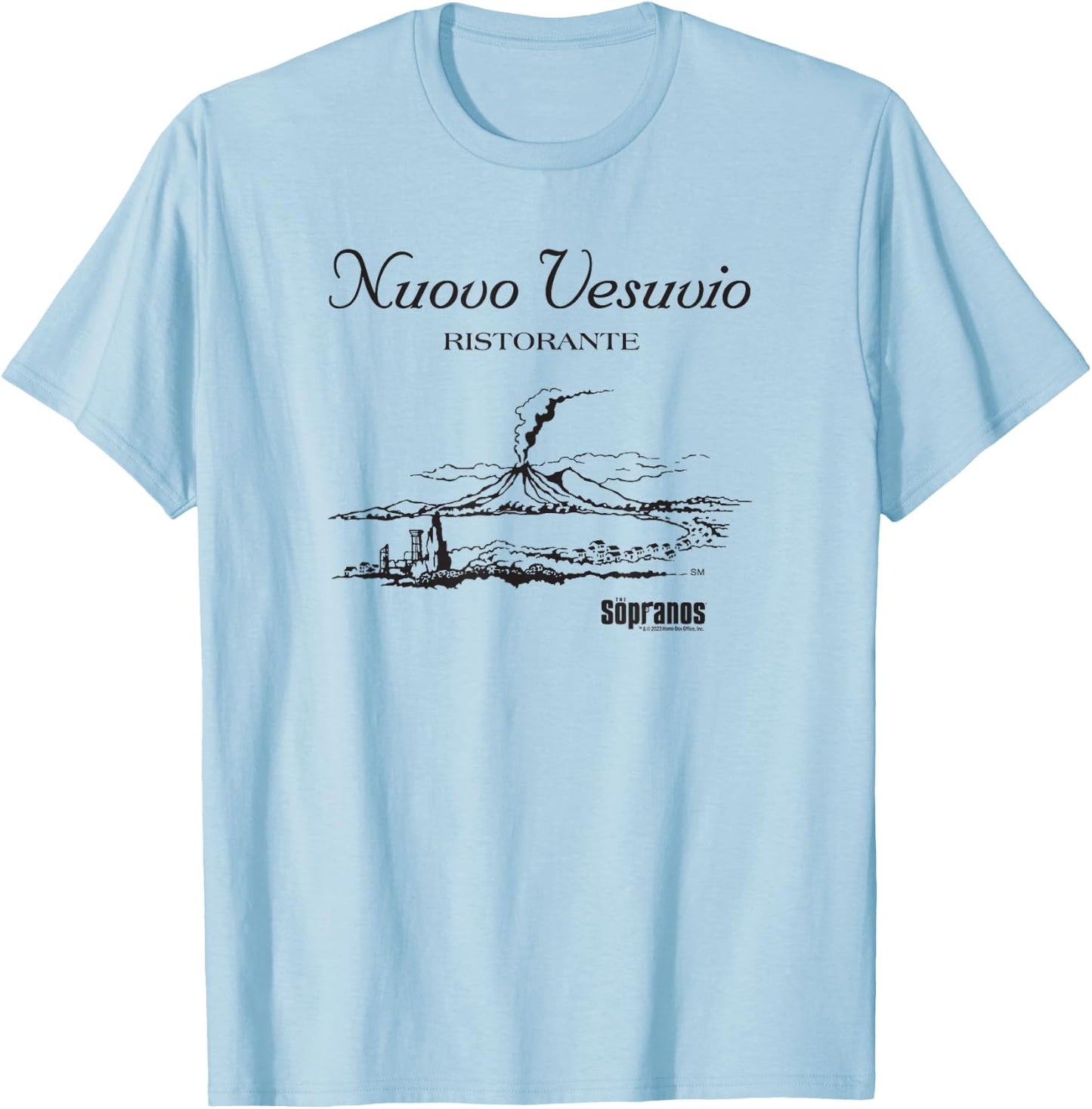 The Sopranos Nuovo Vesuvio Adult T-Shirt - T-Shirt | Light Blue