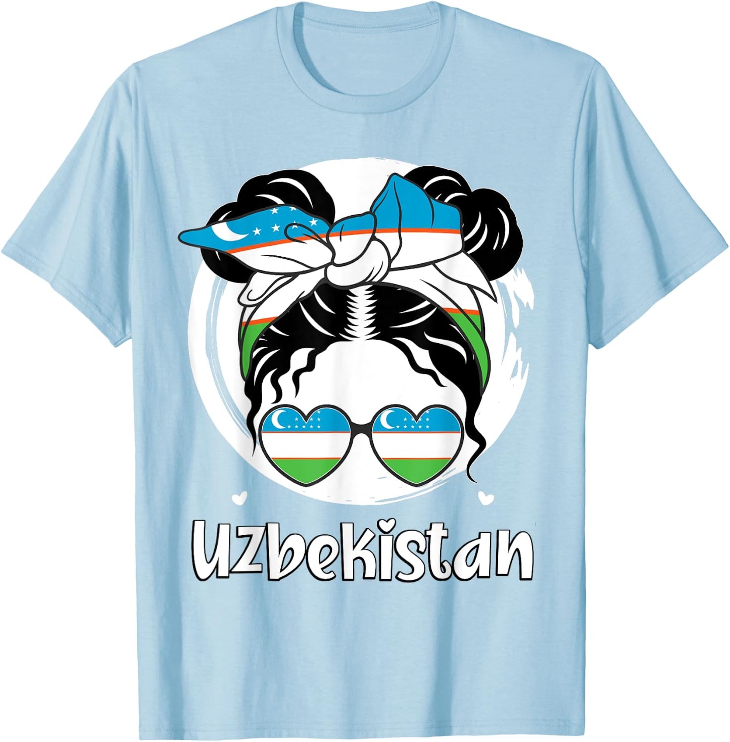 Uzbekistan, Uzbekistani Girl, Uzbekistan Flag, Uzbek Girl T-Shirt - T-Shirt | Light Blue