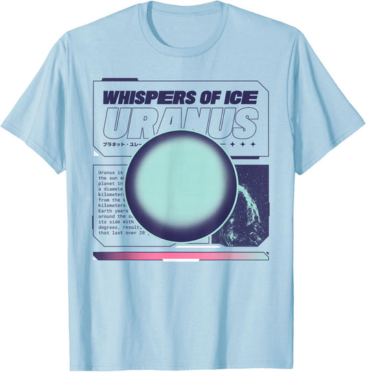 Futuristic Astronomy Gas Giant Uranus T-Shirt - T-Shirt | Light Blue