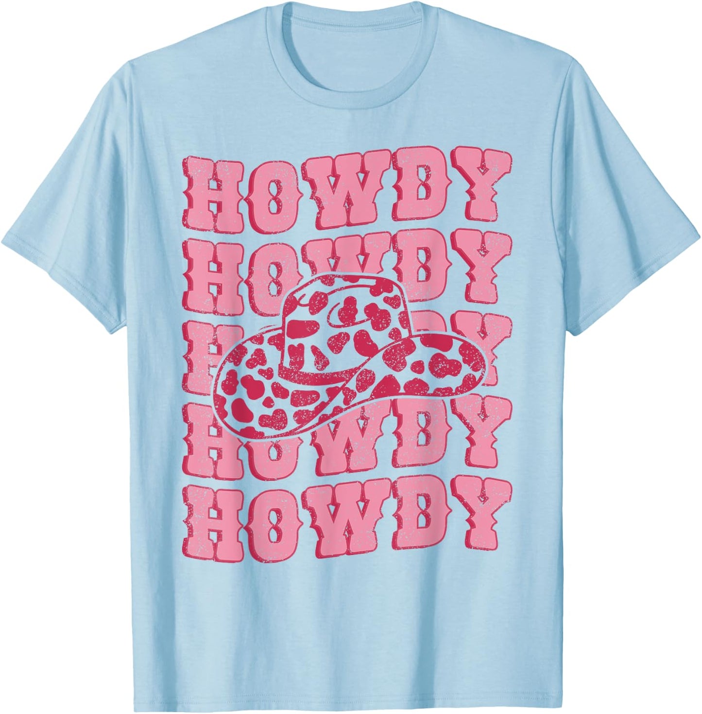 Vintage White Howdy Rodeo Western Country Southern Cowgirl T-Shirt - T-Shirt | Light Blue