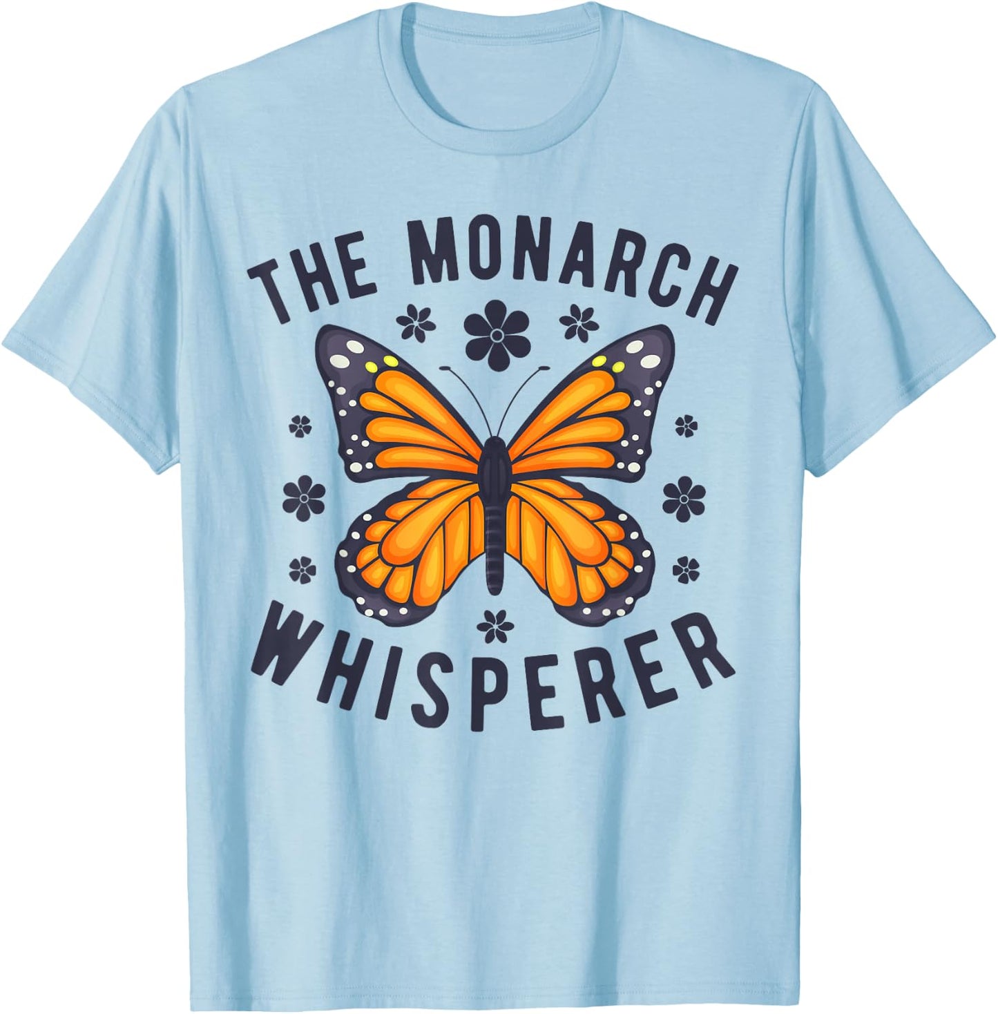 This Monarch Whisperer Butterfly Lover Retro Vintage Floral T-Shirt - T-Shirt | Light Blue