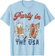 Retro Party In The USA Beer Hot Dog Lover Funny 4th Of July Men T-Shirt - T-Shirt | Light Blue