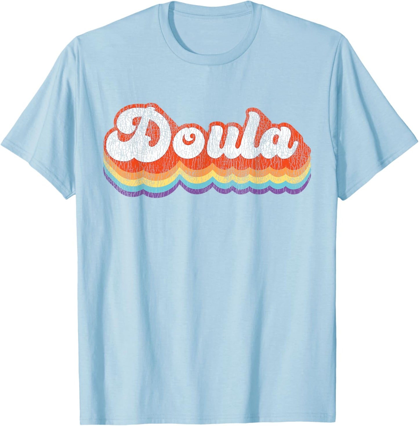 Doula Birth Worker Retro Vintage Doula T-Shirt - T-Shirt | Light Blue