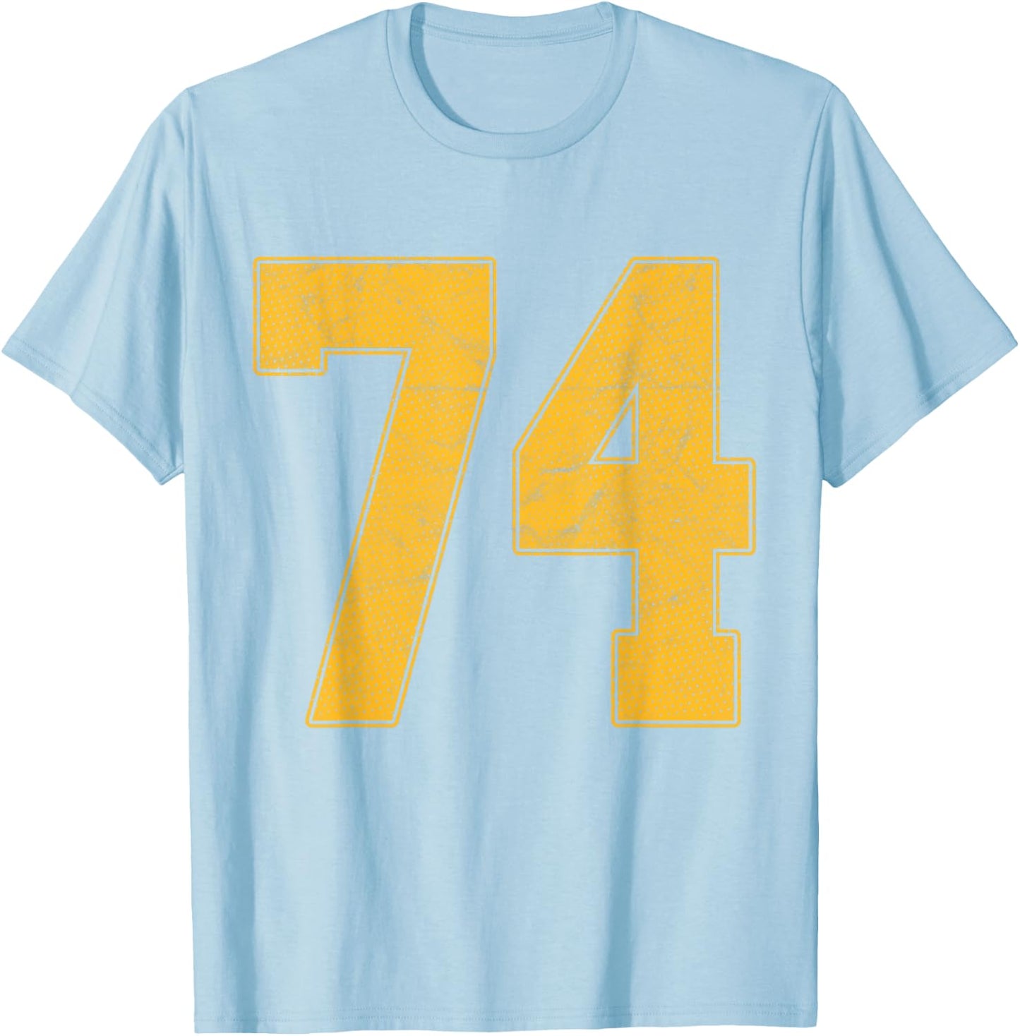 Number 74 Numbered Uniform Sports Team Jersey 74th Birthday T-Shirt - T-Shirt | Light Blue