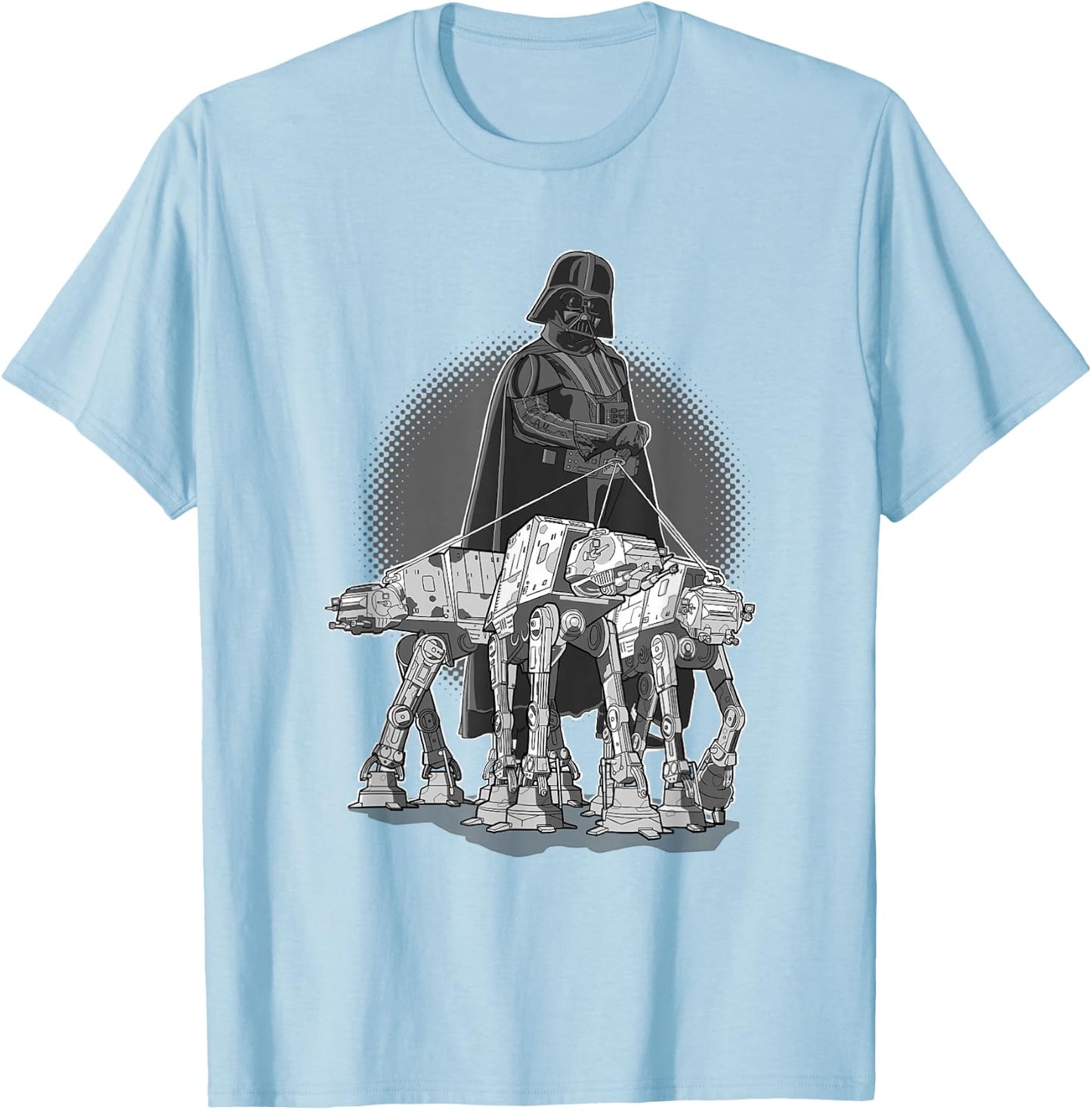 Star Wars Darth Vader AT Walkers Dogs Leash Portrait T-Shirt - T-Shirt | Light Blue