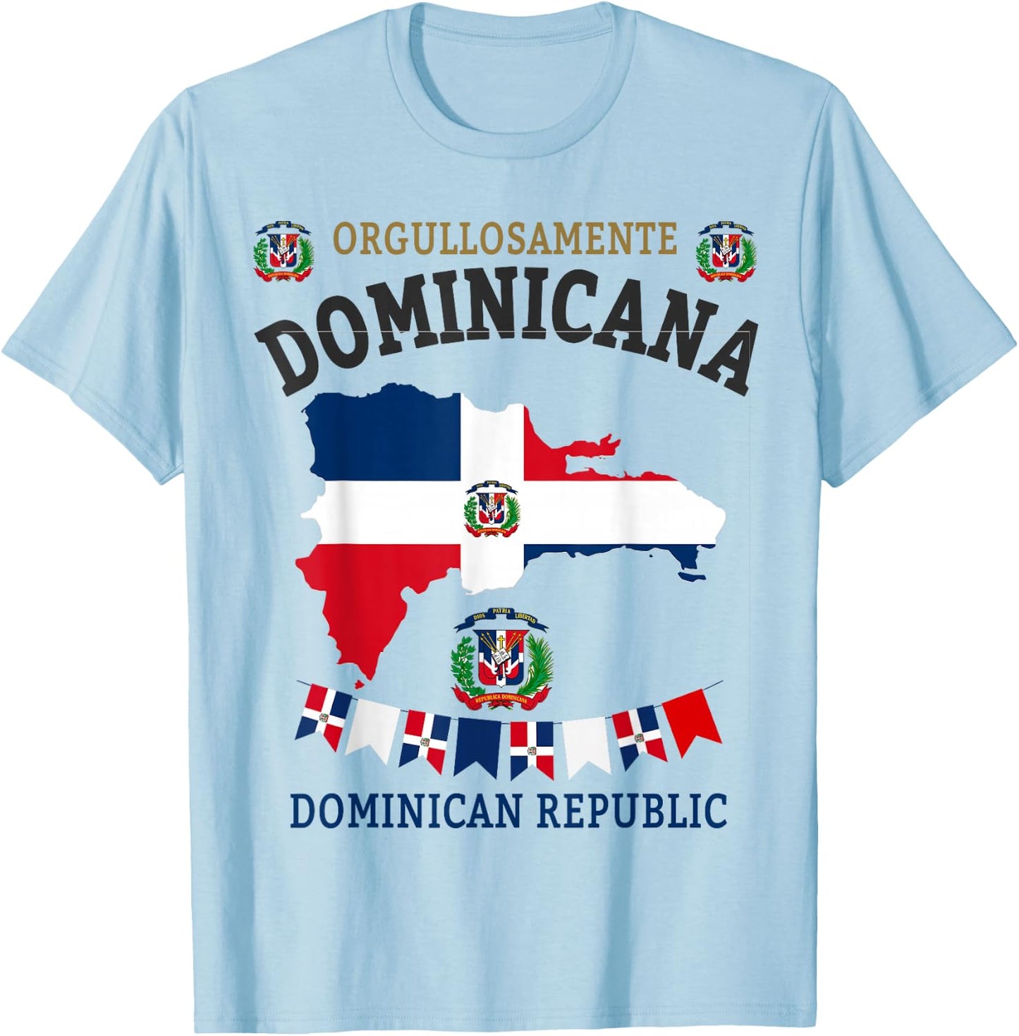 Republica Dominicana & Hispanic Dominican Flag T-Shirt - T-Shirt | Light Blue