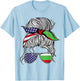 American Bulgarian Patriot Flag Women Girl Bulgaria Grown T-Shirt - T-Shirt | Light Blue