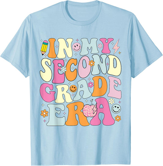 In My Second Grade Era 2nd Grade Girl Teacher Back to School T-Shirt - T-Shirt | Light Blue