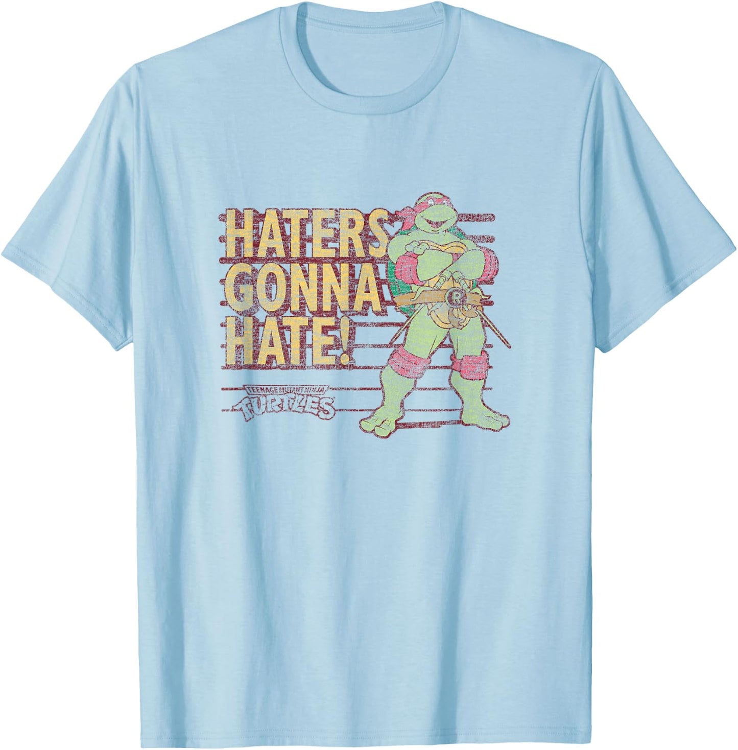 Teenage Mutant Ninja Turtles Raphael Haters Gonna Hate Retro T-Shirt - T-Shirt | Light Blue