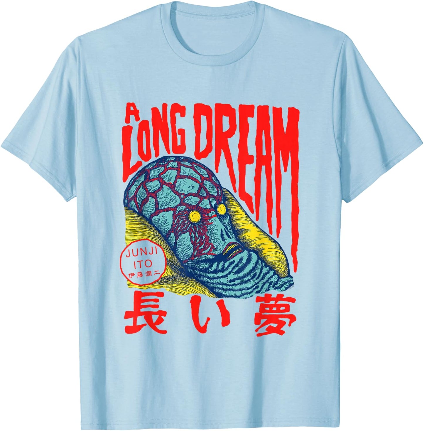 Junji Ito A Long Dream Monster Head T-Shirt - T-Shirt | Light Blue