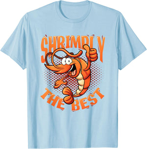 Shrimply The Best Aquarist Shrimp Farmer T-Shirt - T-Shirt | Light Blue