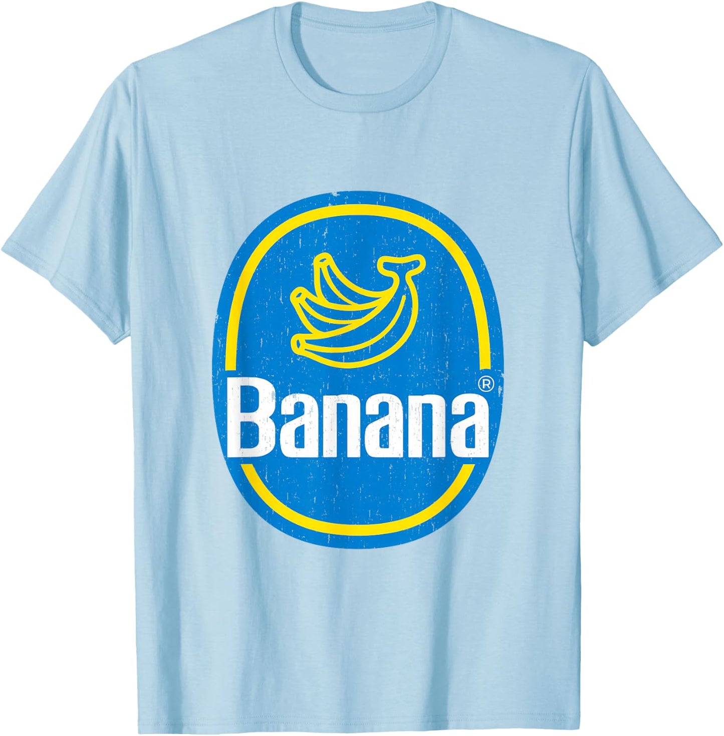 Yellow Banana Sticker Fruit Lazy DIY Easy Halloween Costume T-Shirt - T-Shirt | Light Blue