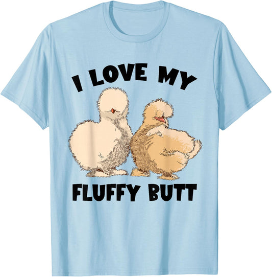 Silkie Chicken Lover Fluffy Butt Silk Chicken Silkie Chicken T-Shirt - T-Shirt | Light Blue