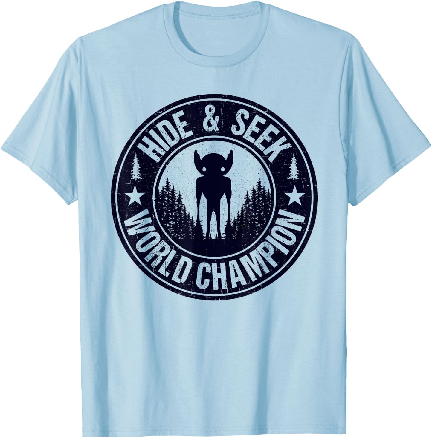 Hopkinsville Goblins Hide And Seek World Champion! Cryptid T-Shirt - T-Shirt | Light Blue