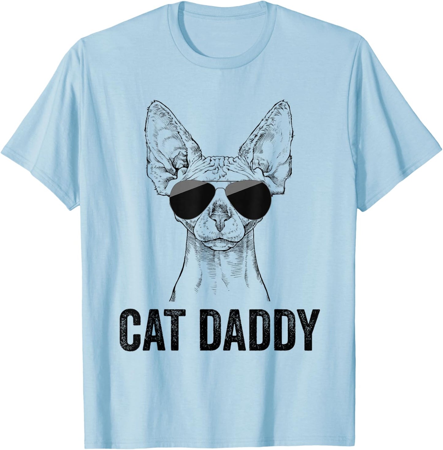 Cat Daddy Vintage Sphynx Cat Dad Father's Day T-Shirt - T-Shirt | Light Blue