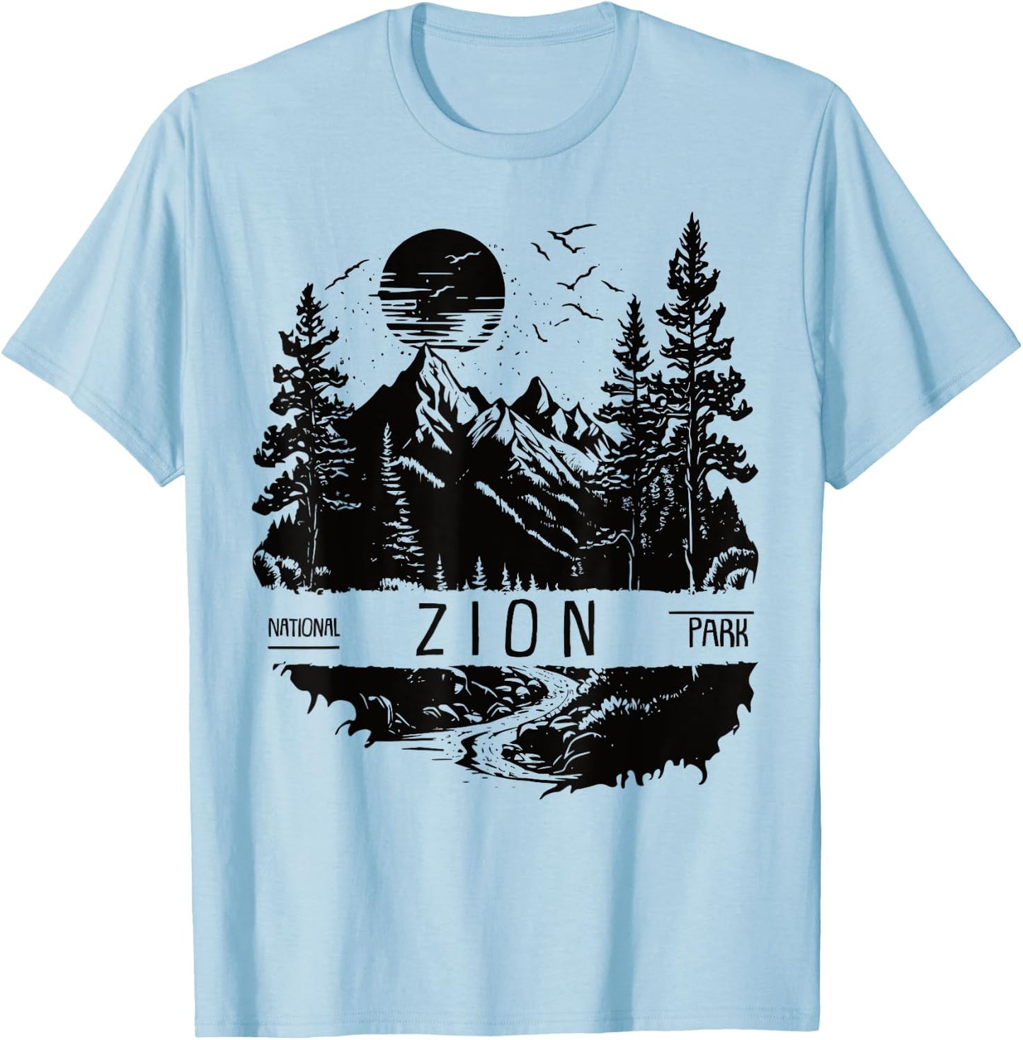 Retro Zion National Park US Vintage Zion T-Shirt - T-Shirt | Light Blue