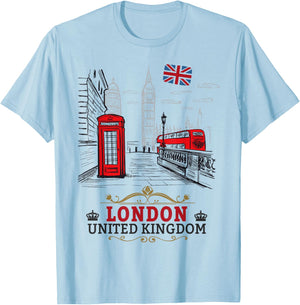 London Souvenirs Idea For Kids & English British Memorabilia T-Shirt - T-Shirt | Light Blue