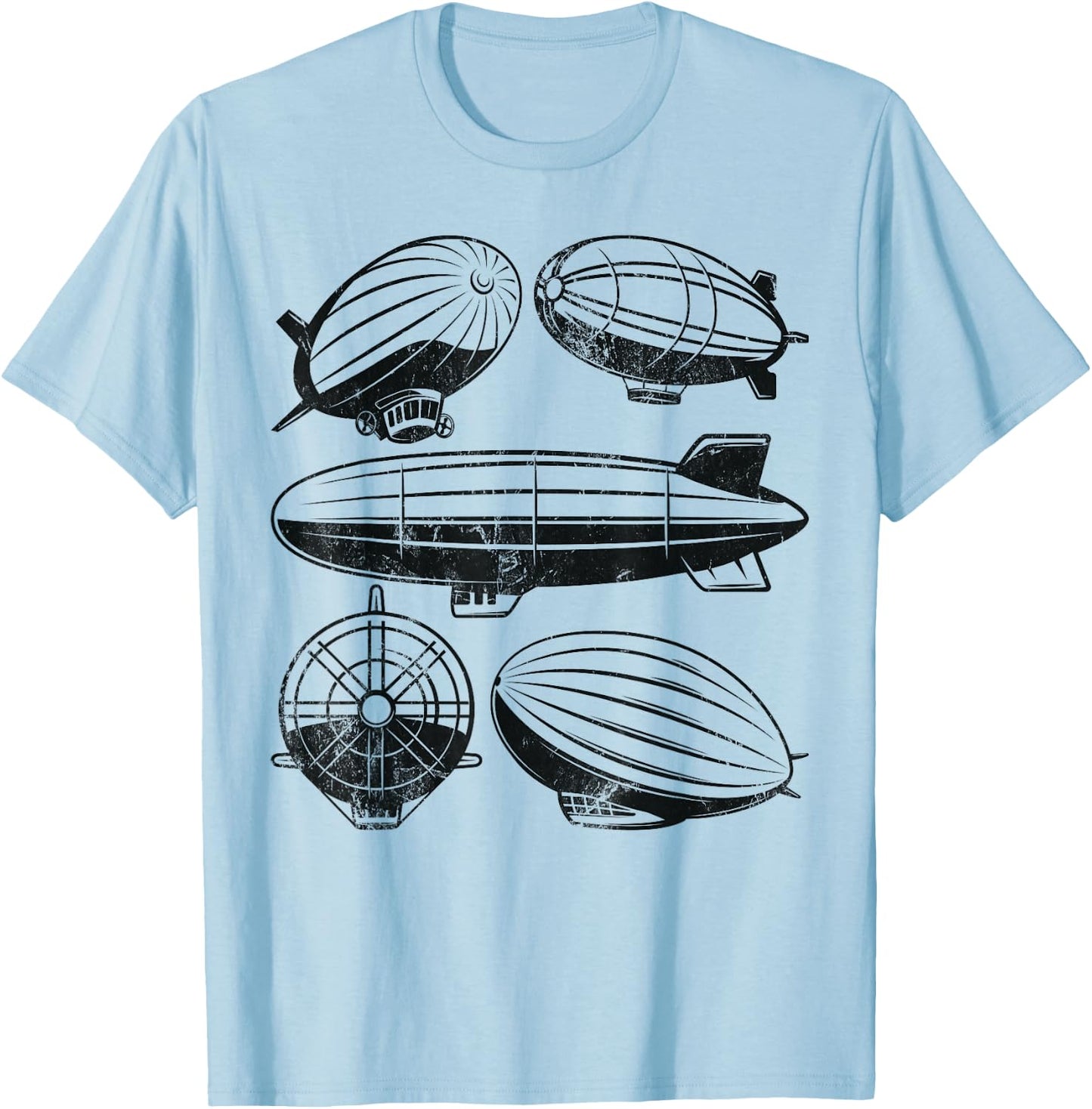 Zeppelin Dirigible Airship Blimp Zepplin Lover T-Shirt - T-Shirt | Light Blue
