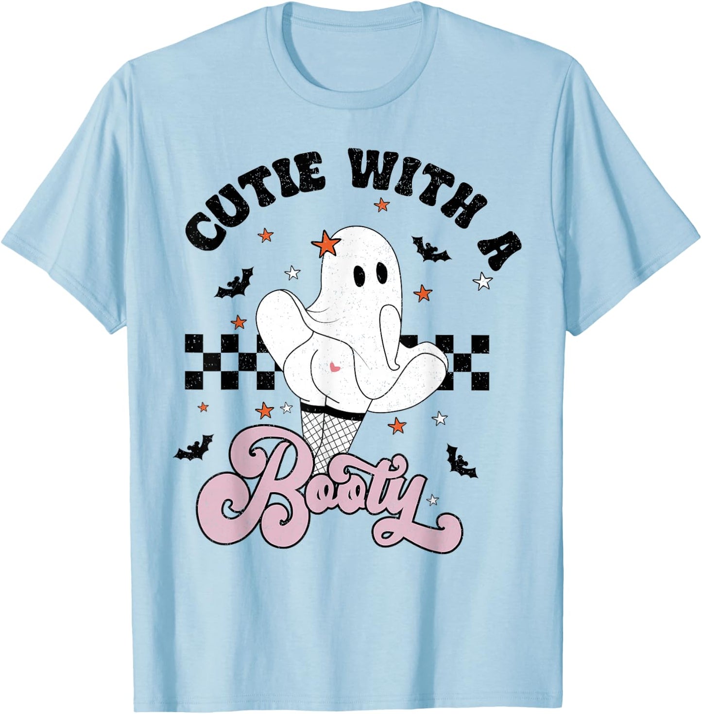 Cutie With A Booty Funny Halloween Costume Ghost Men Women T-Shirt - T-Shirt | Light Blue