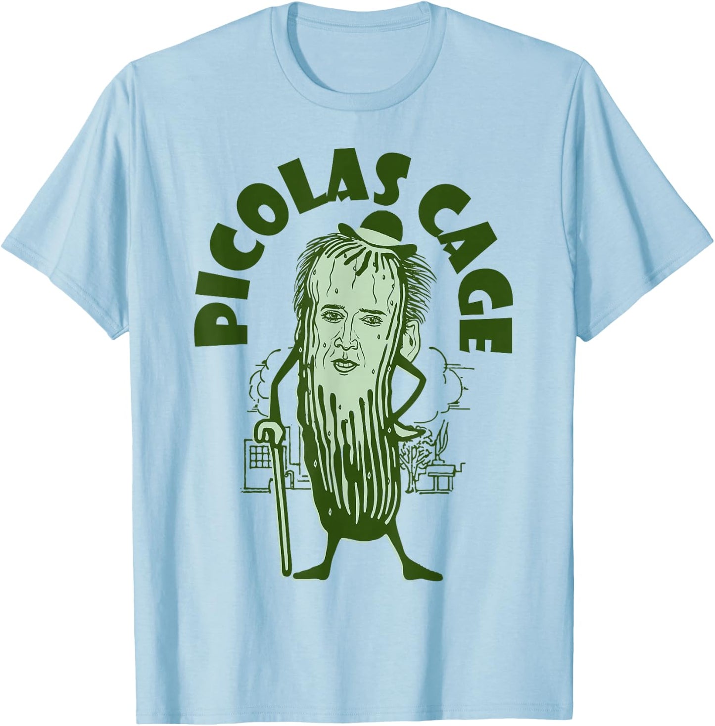 Picolas Cage Funny Cute T-Shirt - T-Shirt | Light Blue