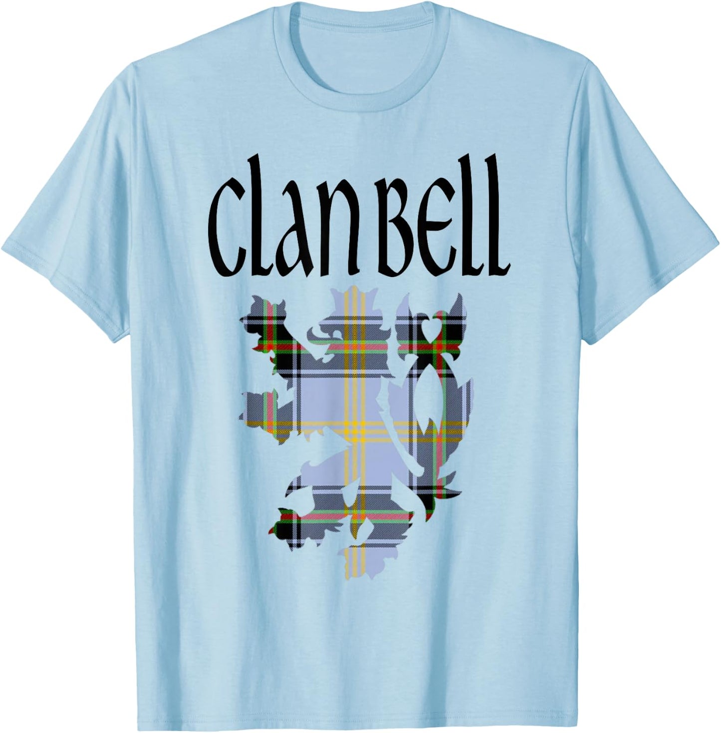 Clan Bell of the Borders Tartan Scottish Family Name Pride T-Shirt - T-Shirt | Light Blue