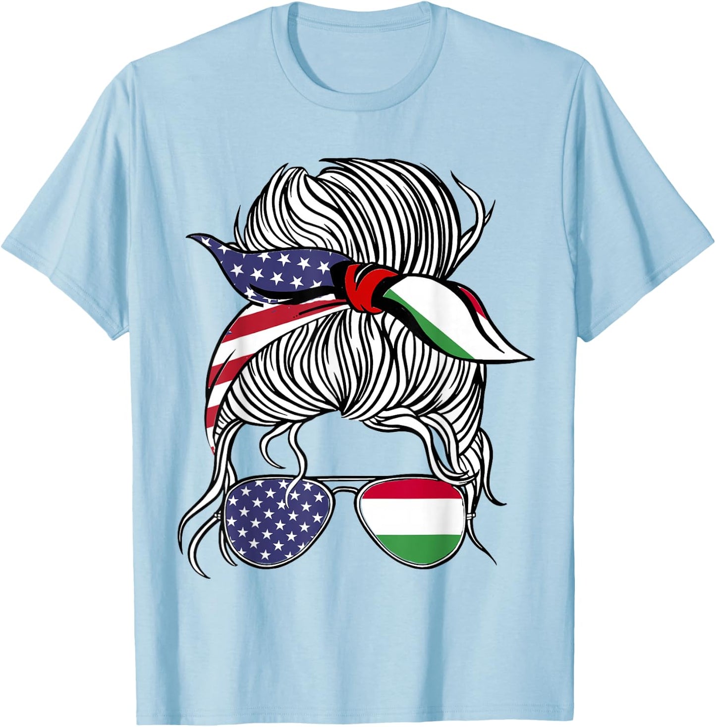 American Hungarian Patriot Flag Women Girl Hungary Grown T-Shirt - T-Shirt | Light Blue