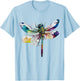 Dragonfly Animal Art Colourful Abstract Dragonfly T-Shirt - T-Shirt | Light Blue