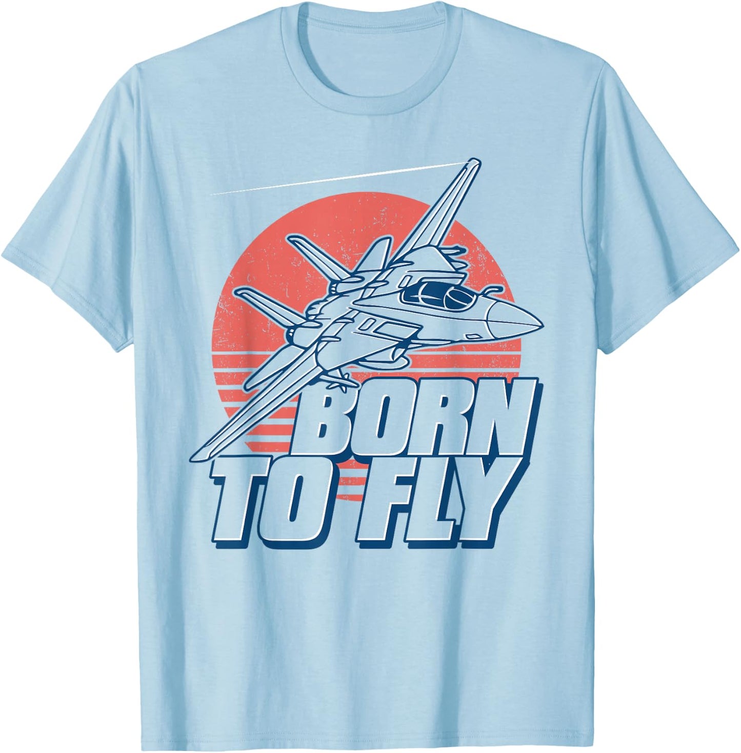 Born to Fly Fighter Jet Plane Kids Boys Airplane T-Shirt - T-Shirt | Light Blue
