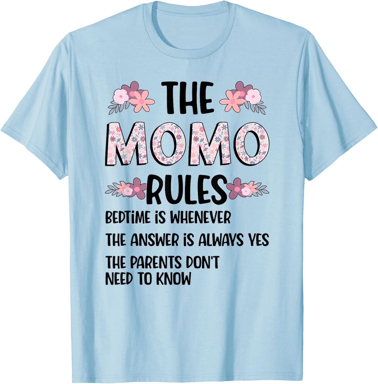 Momo Grandma Rules Momo Grandmother T-Shirt - T-Shirt | Light Blue