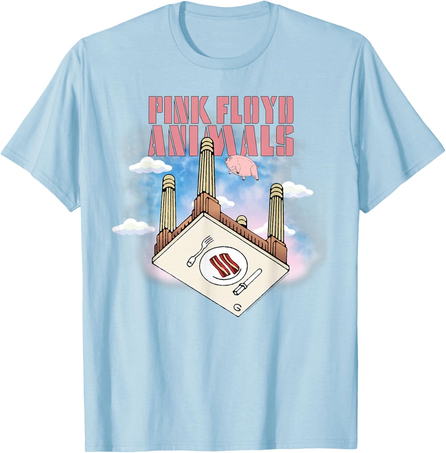 Pink Floyd Animals 2018 Remix Bacon Table T-Shirt - T-Shirt | Light Blue