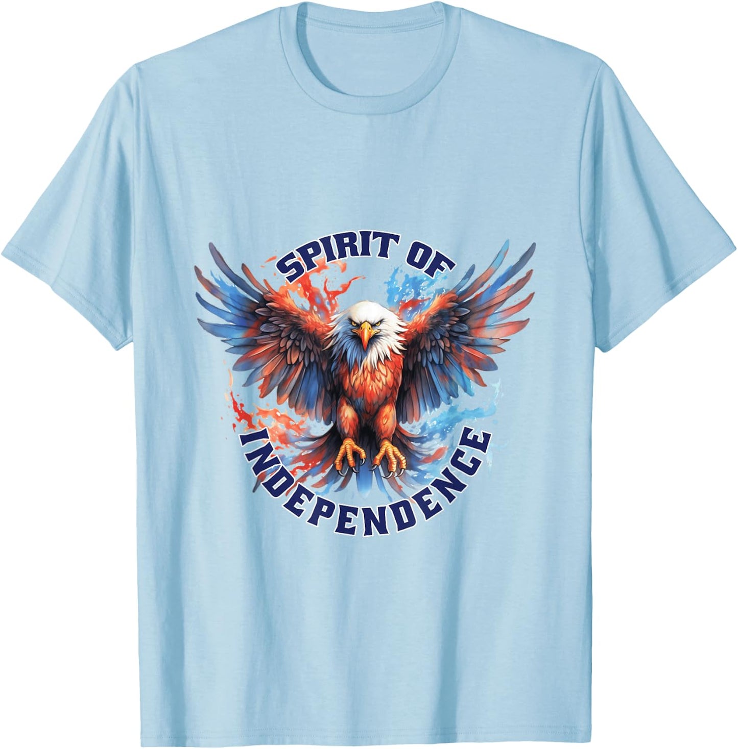 Eagle Bird Flying Illustration T-Shirt - T-Shirt | Light Blue