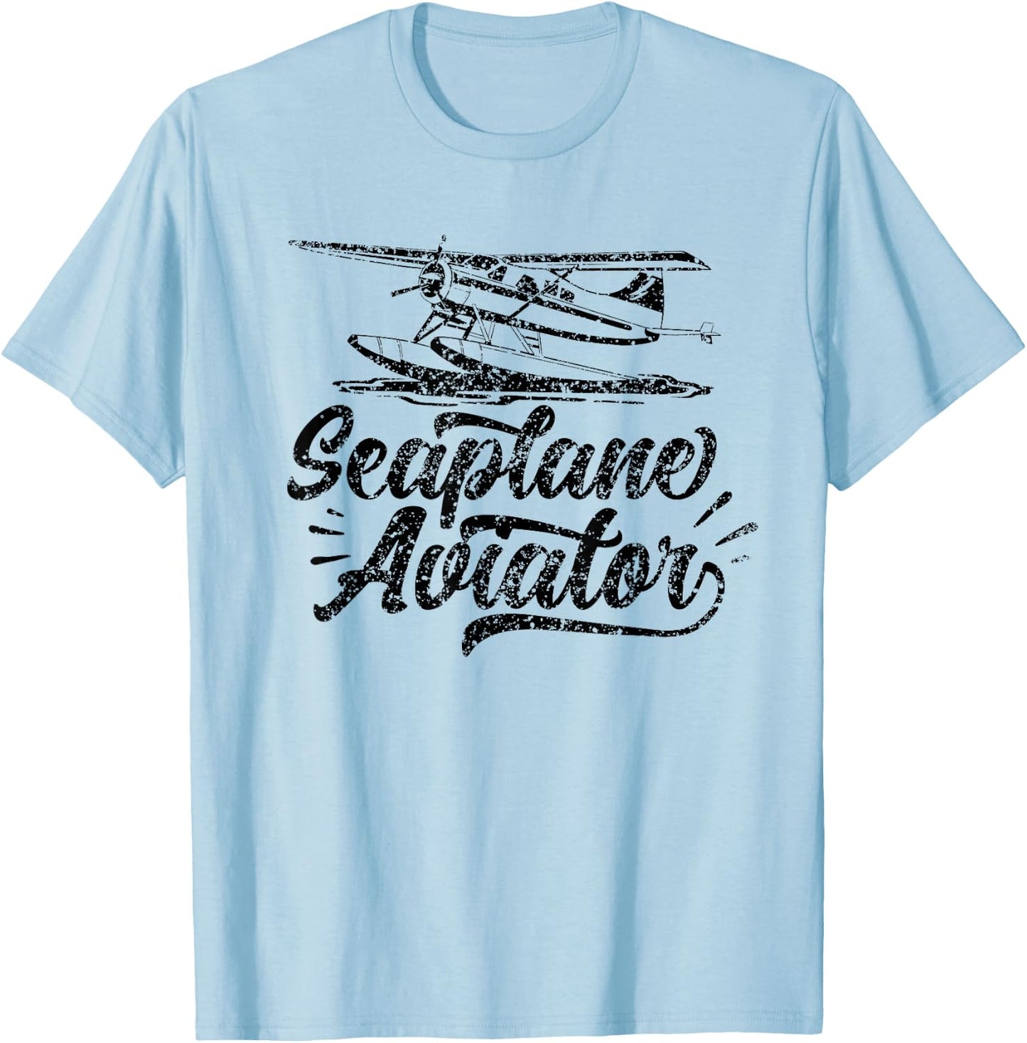 Seaplane Aviator Pilot Crew Water Land T-Shirt - T-Shirt | Light Blue
