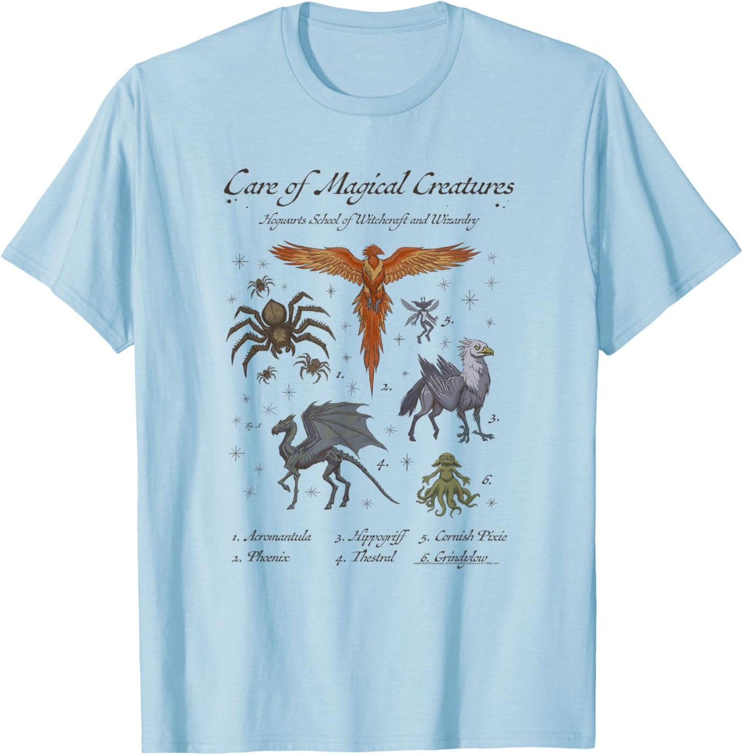 Harry Potter Care of Magical Creatures Hogwarts School T-Shirt - T-Shirt | Light Blue