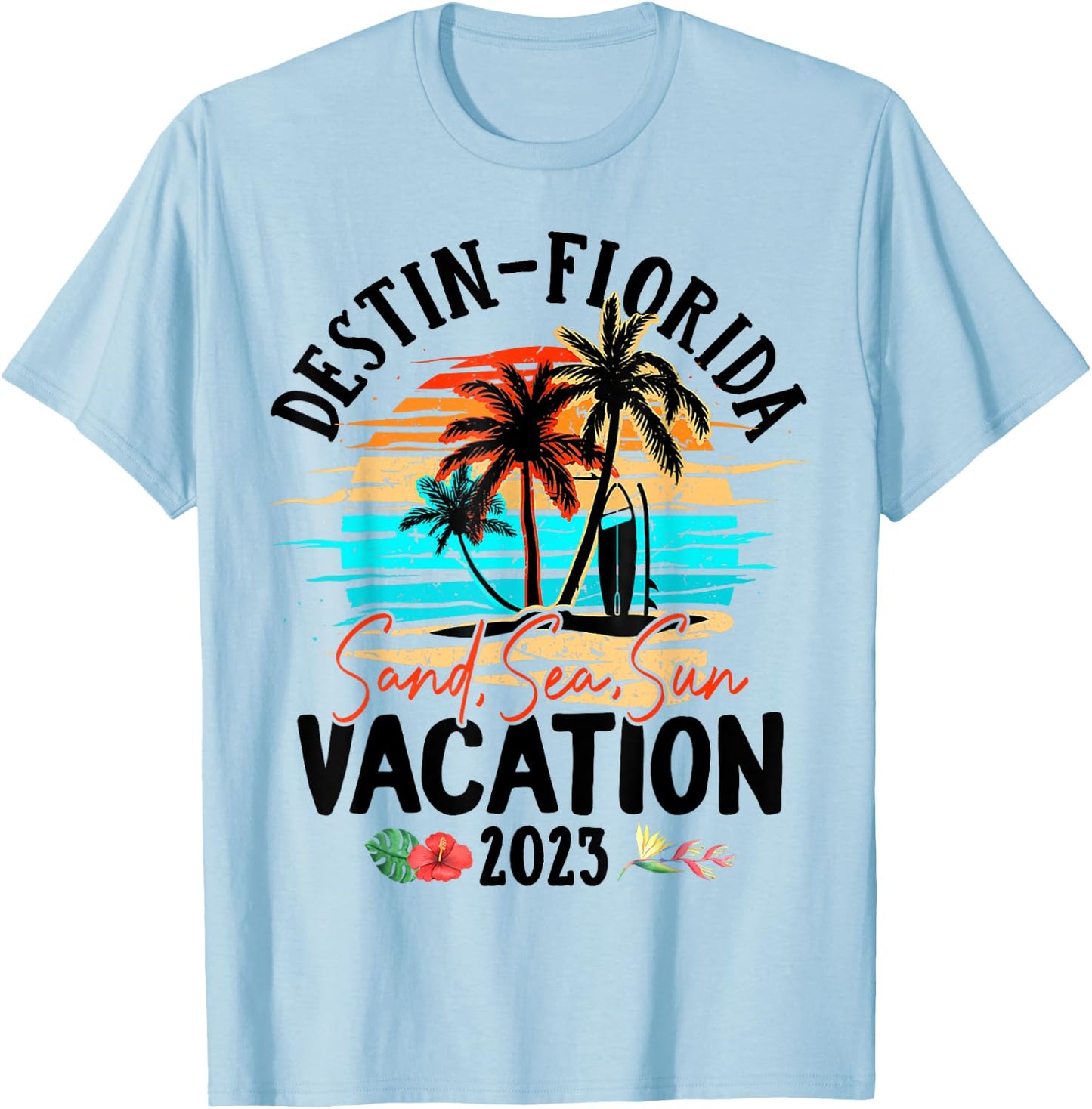 Destin Florida Vacation 2023 Matching Family Group T-Shirt - T-Shirt | Light Blue