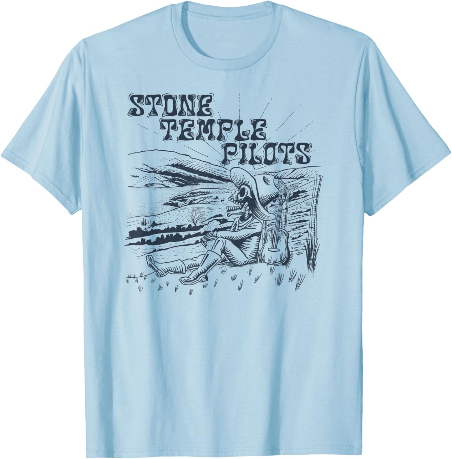 Stone Temple Pilots – Skelly Tans on Silver T-Shirt - T-Shirt | Light Blue