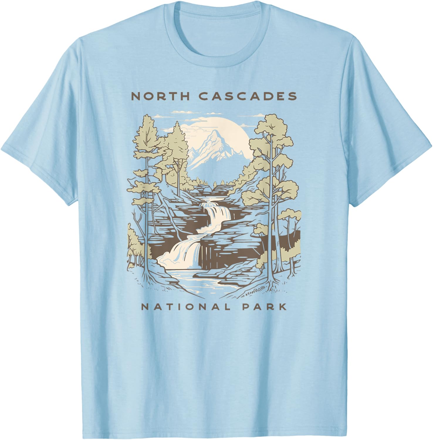 North Cascades National Park Vintage T-Shirt - T-Shirt | Light Blue