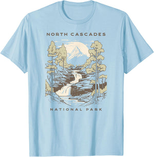 North Cascades National Park Vintage T-Shirt - T-Shirt | Light Blue