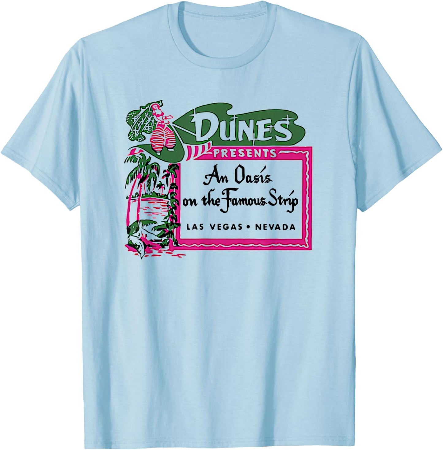 Dunes Hotel Casino Las Vegas Retro Vintage T-Shirt - T-Shirt | Light Blue
