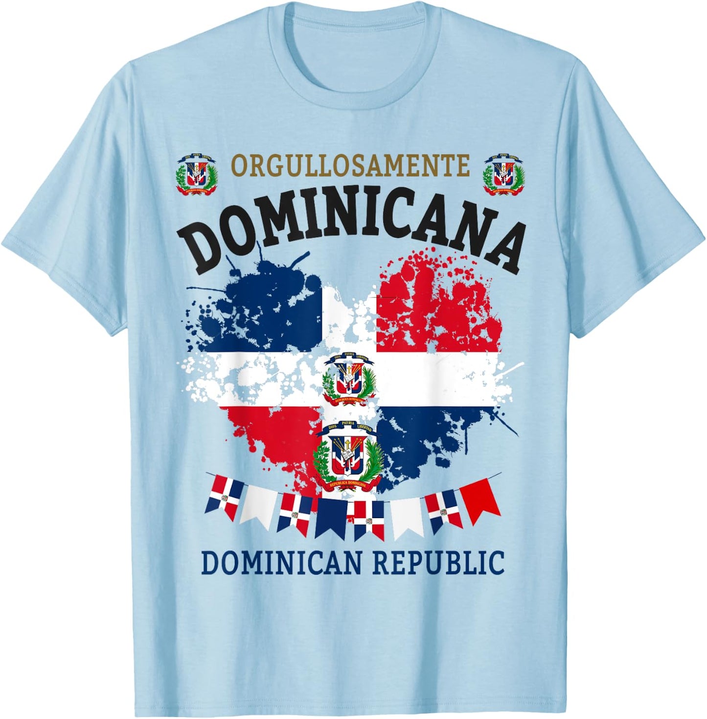 Republica Dominicana & Hispanic Dominican Flag T-Shirt - T-Shirt | Light Blue
