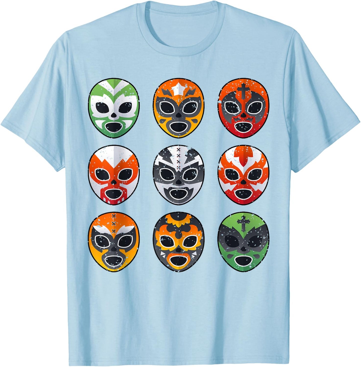 Lucha Libre Wrestling Mask Cinco De Mayo Mexican Boy Toddler T-Shirt - T-Shirt | Light Blue