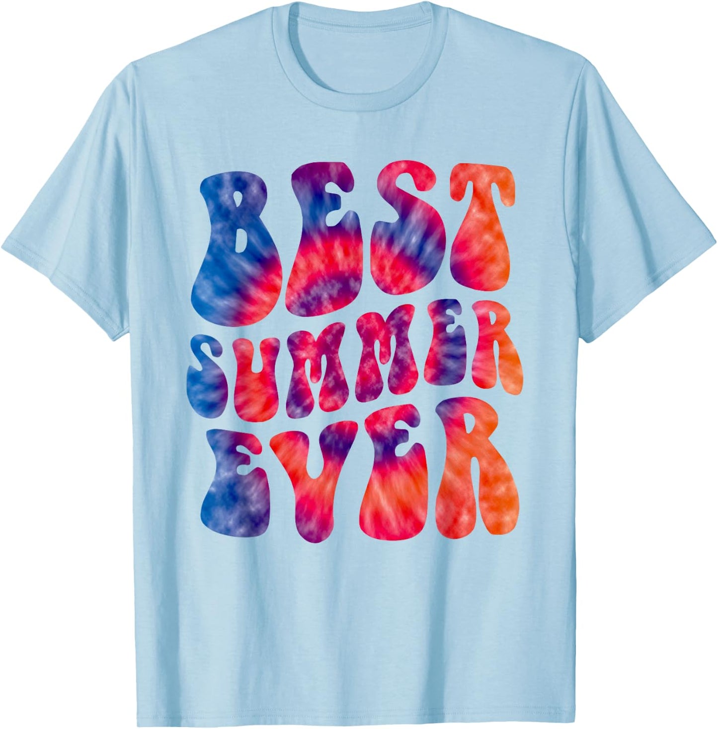 Retro BEST SUMMER EVER Camp Crew Vibes Kids Campfire Sunny T-Shirt - T-Shirt | Light Blue