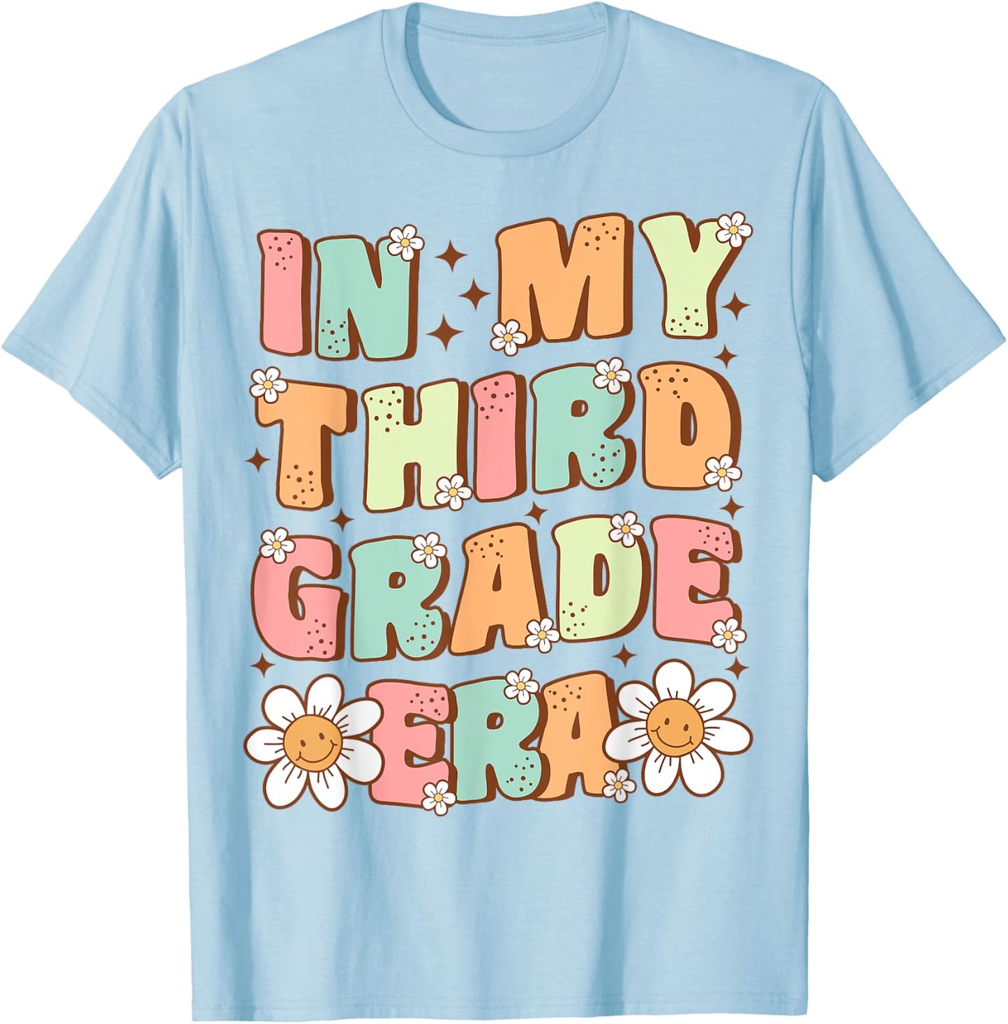In My Third Grade Era Cute Groovy 3rd Grade Back to School T-Shirt - T-Shirt | Light Blue