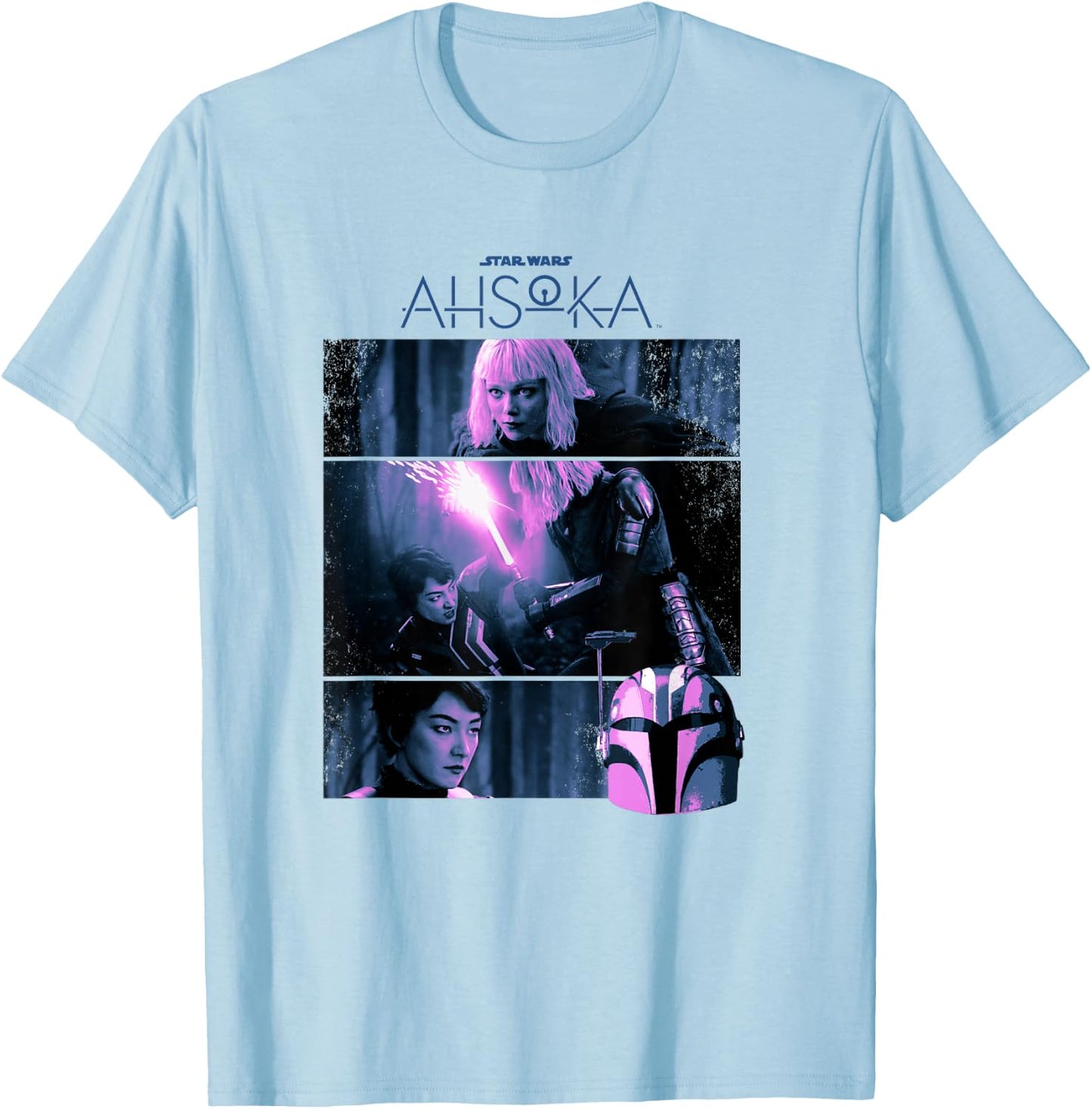 Star Wars: Ahsoka Sabine Wren vs. Shin Hati Battle Panels T-Shirt - T-Shirt | Light Blue
