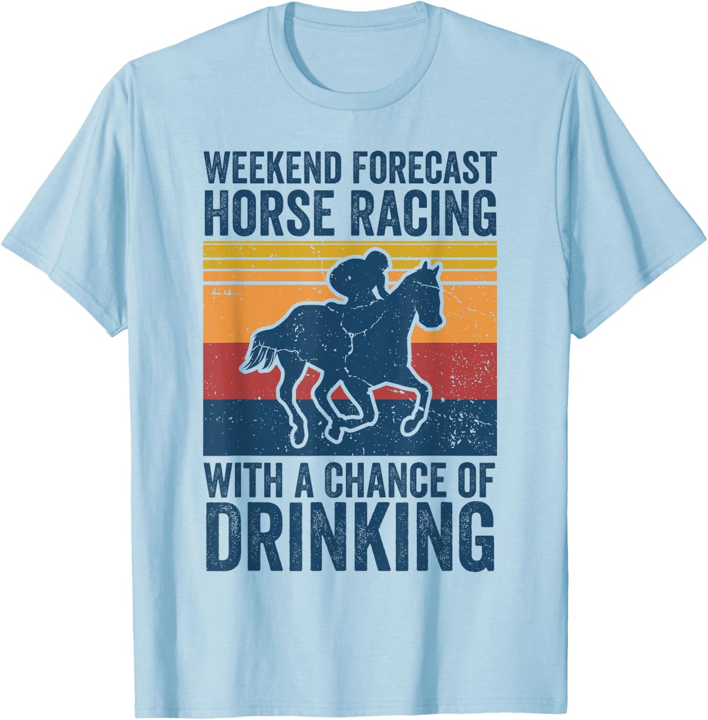Vintage Horse Jockey Shirt Men Women Derby Day Horse Racing T-Shirt - T-Shirt | Light Blue
