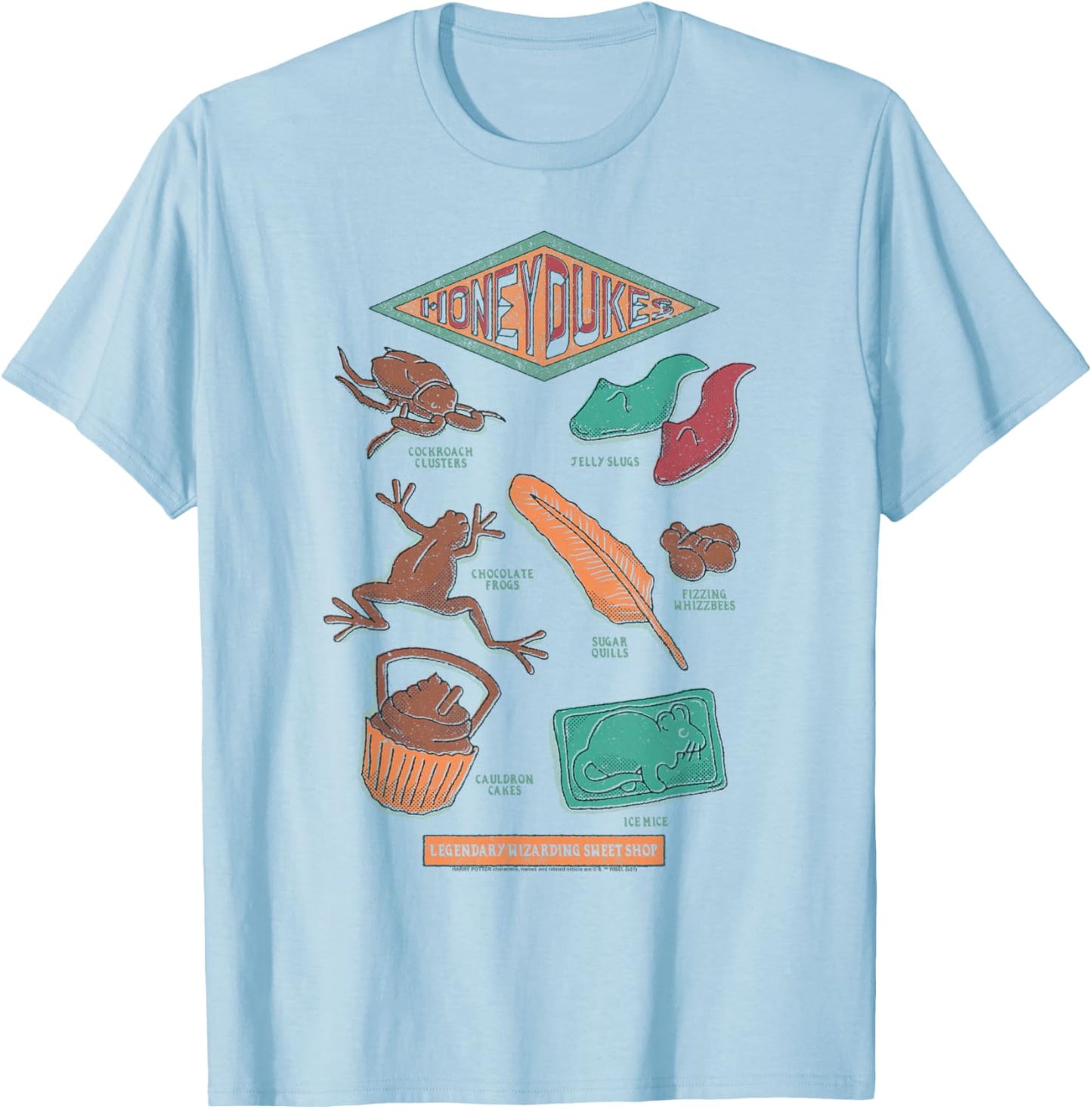Harry Potter Honey Dukes Products Sweet Shop Vintage T-Shirt - T-Shirt | Light Blue