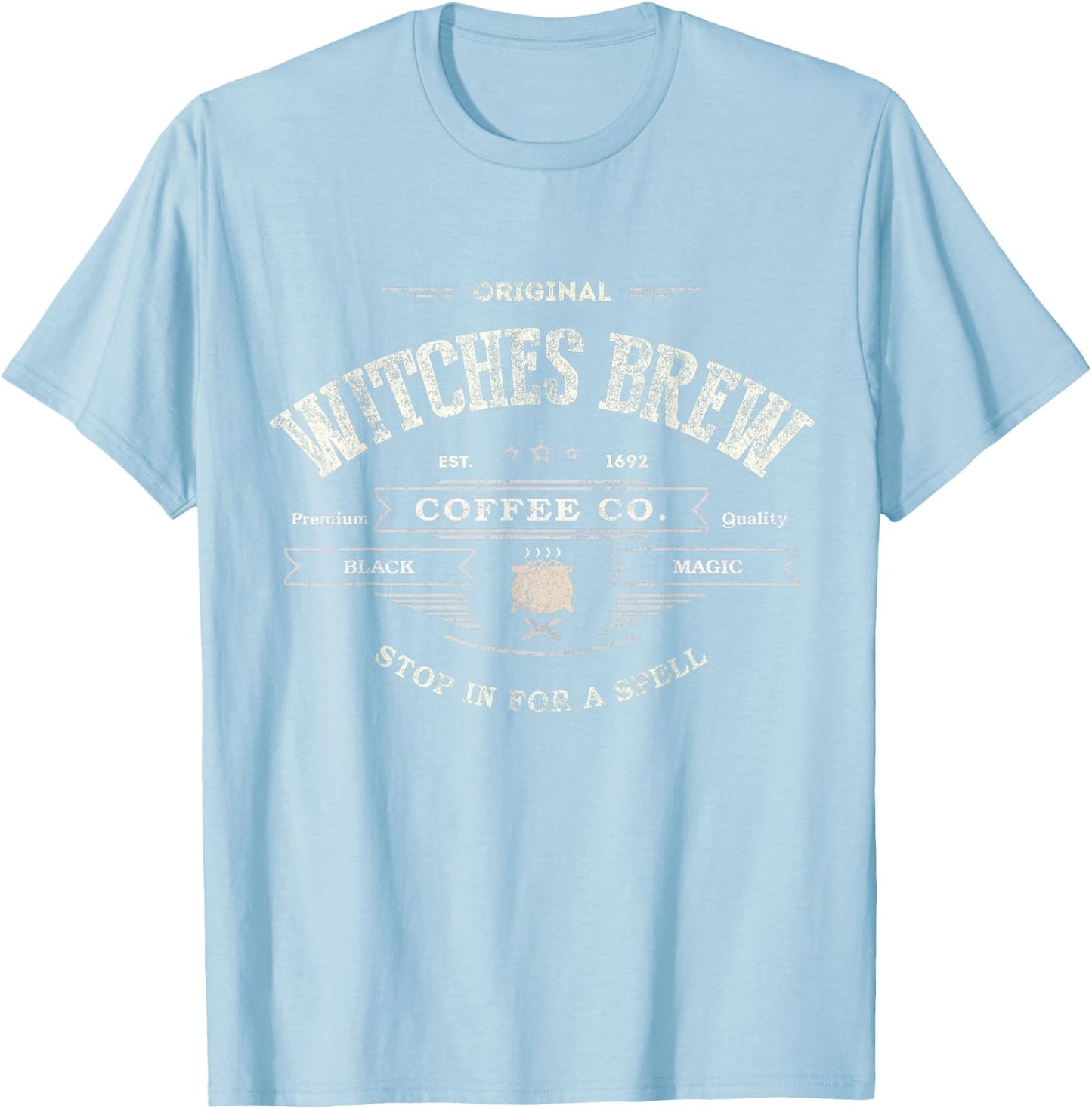 Funny WITCHES BREW 1692 Coffee Company Barista Magic Co T-Shirt - T-Shirt | Light Blue